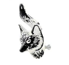White Fox Face Distressed Iron Cabinet Knobs